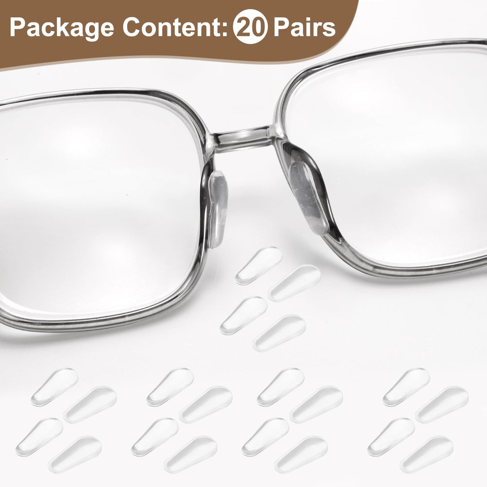 Package of 20 pairs of teardrop-shaped nose pads for plastic frames