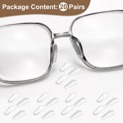 Package of 20 pairs of teardrop-shaped nose pads for plastic frames
