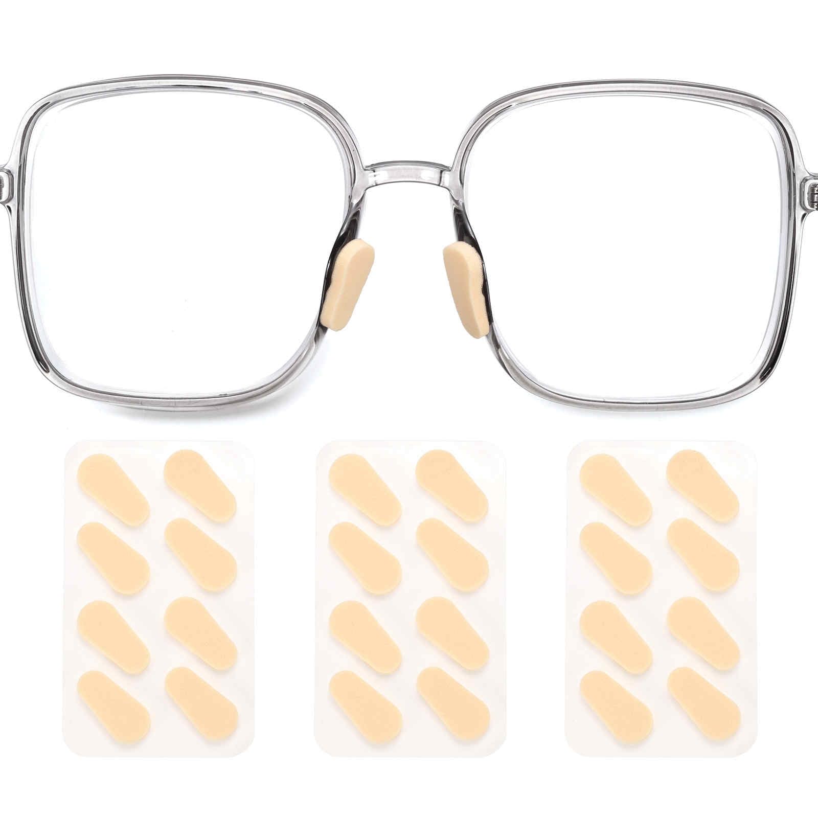 Harfington foam anti-slip nose pads, water-drop style, skin color, close-up
