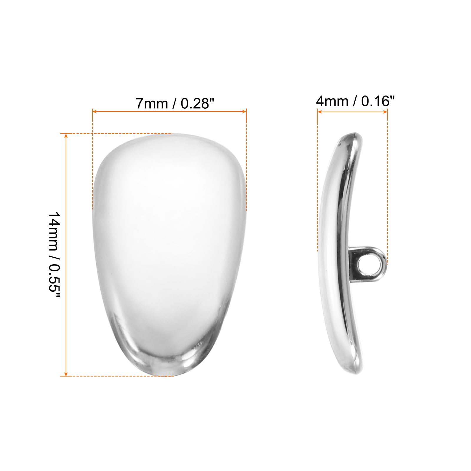 Close-up of 4 mm PVC nose pads