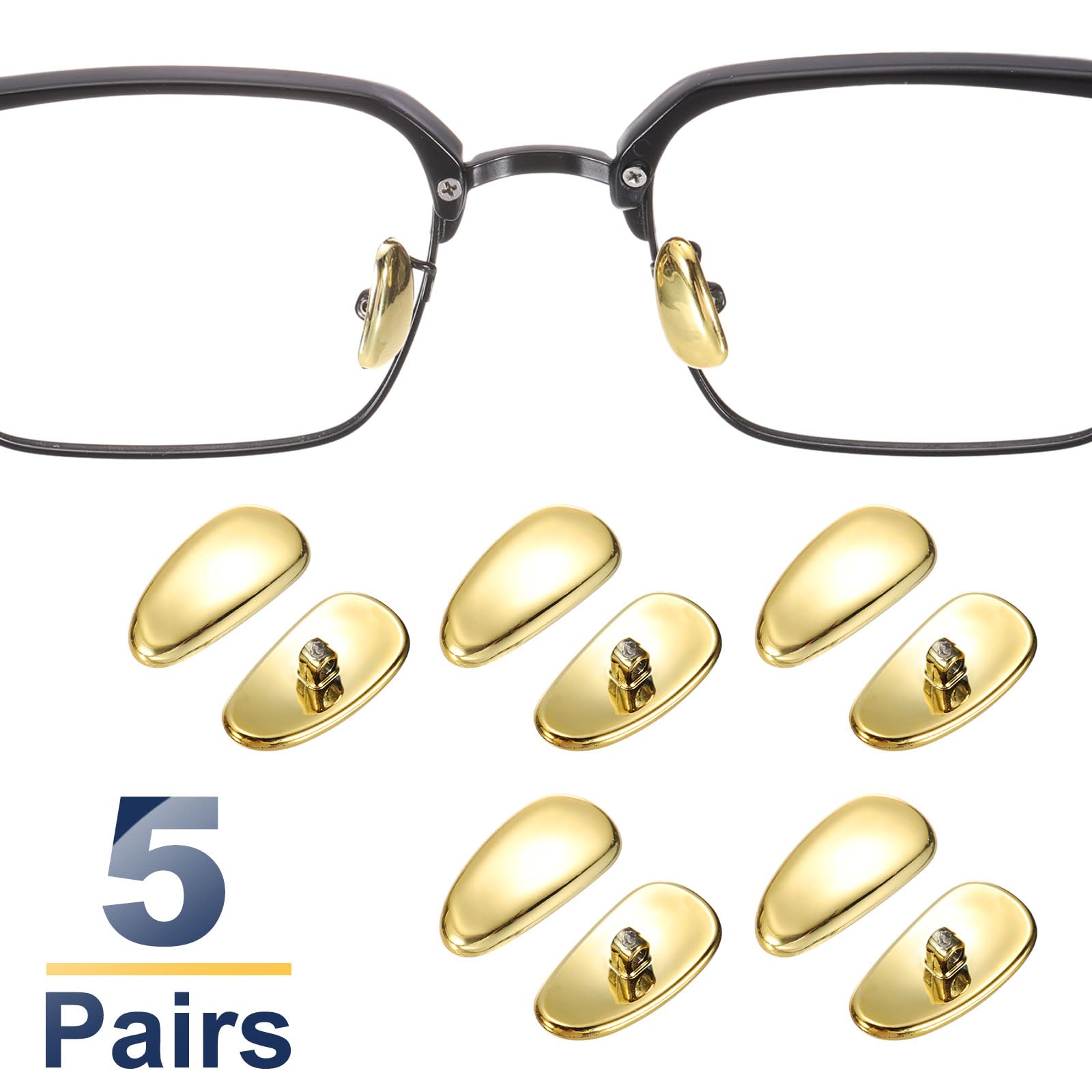 Screw-in connection for secure nose pads on glasses