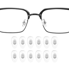 HARFINGTON 6 Pairs Nose Pads - 5mm Copper Core PVC Anti-Slip for Plastic Frames (Silver)