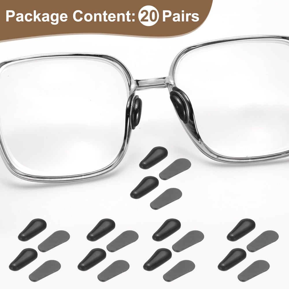 Anti-slip silicone nose pad attached to eyewear frame in black