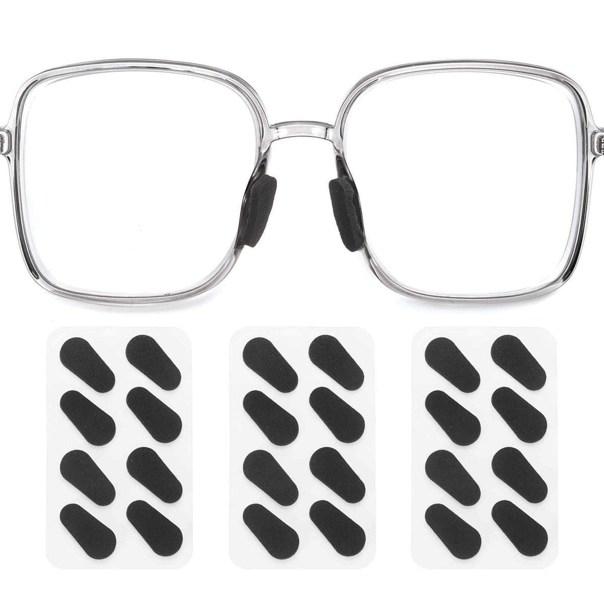 HARFINGTON foam nose pads, water-drop style, black, 3 pairs