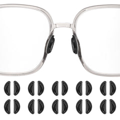 HARFINGTON granular D-shaped silicone nose pads – 3.5mm thick, 10 pairs for plastic frames