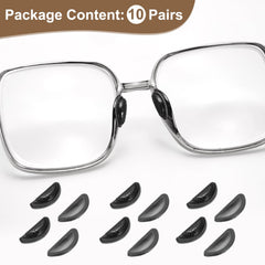 Nose pads applied to a plastic frame for glasses