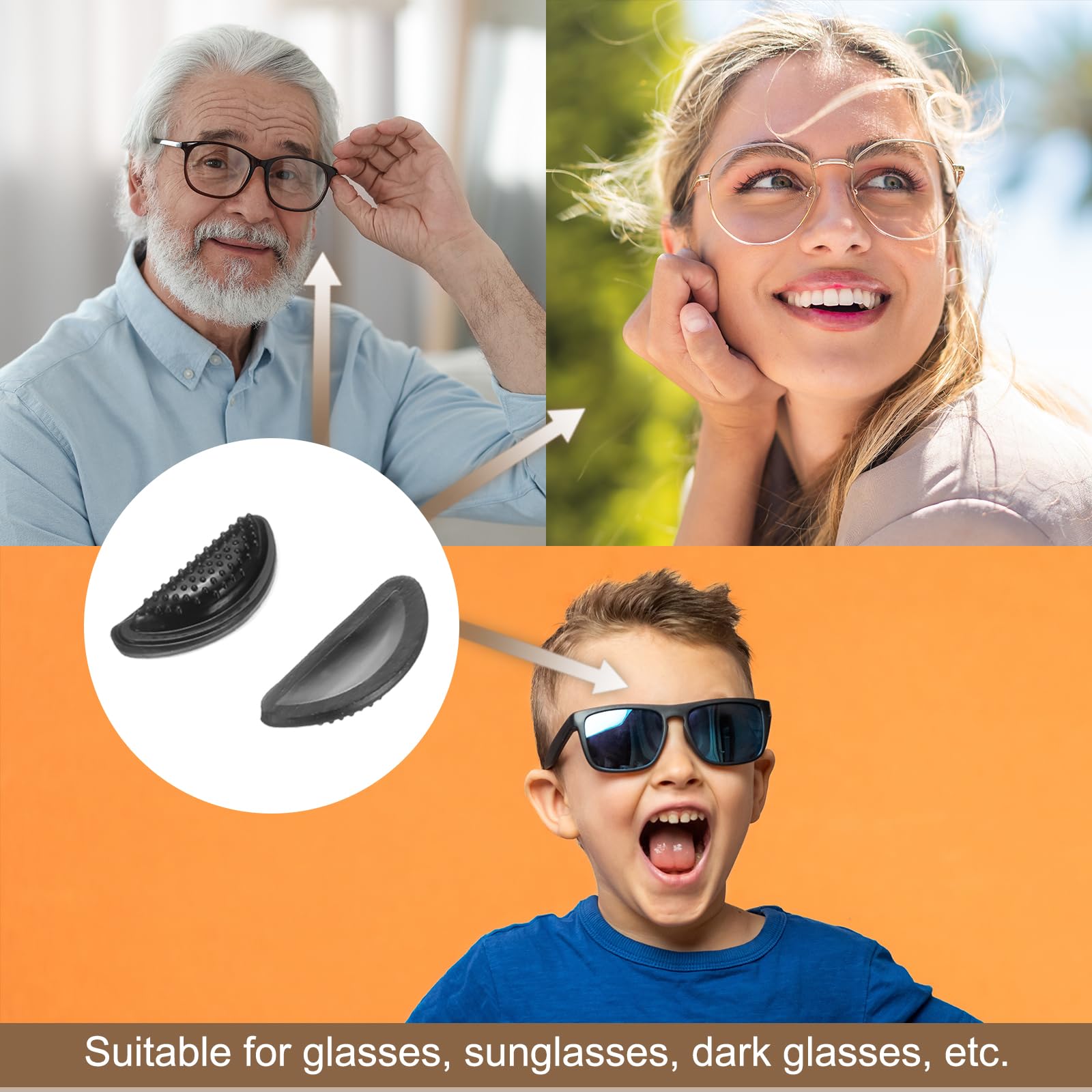 HARFINGTON 10-pairs silicone nose pads kit for glasses and sunglasses