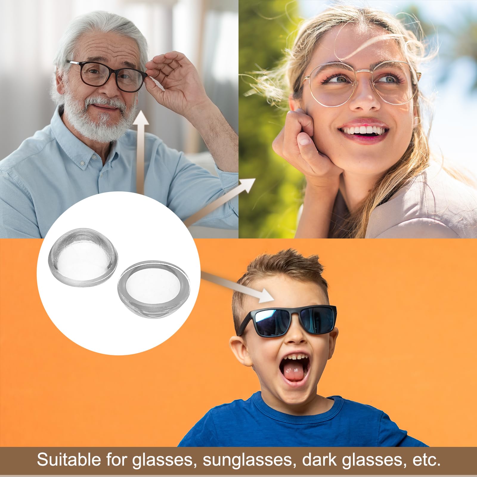 How to apply nose pads by cleaning glasses and sticking to frame