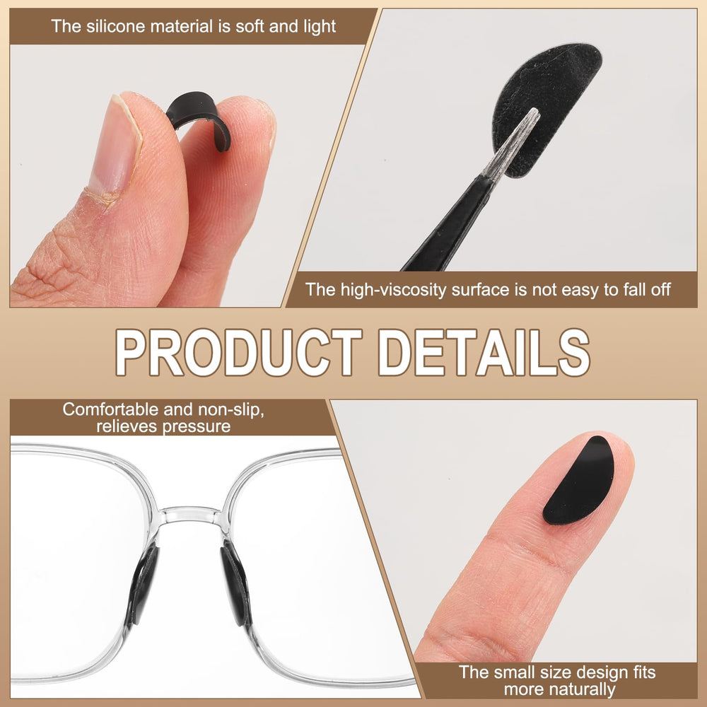 Nose pads attached to a plastic frame glasses