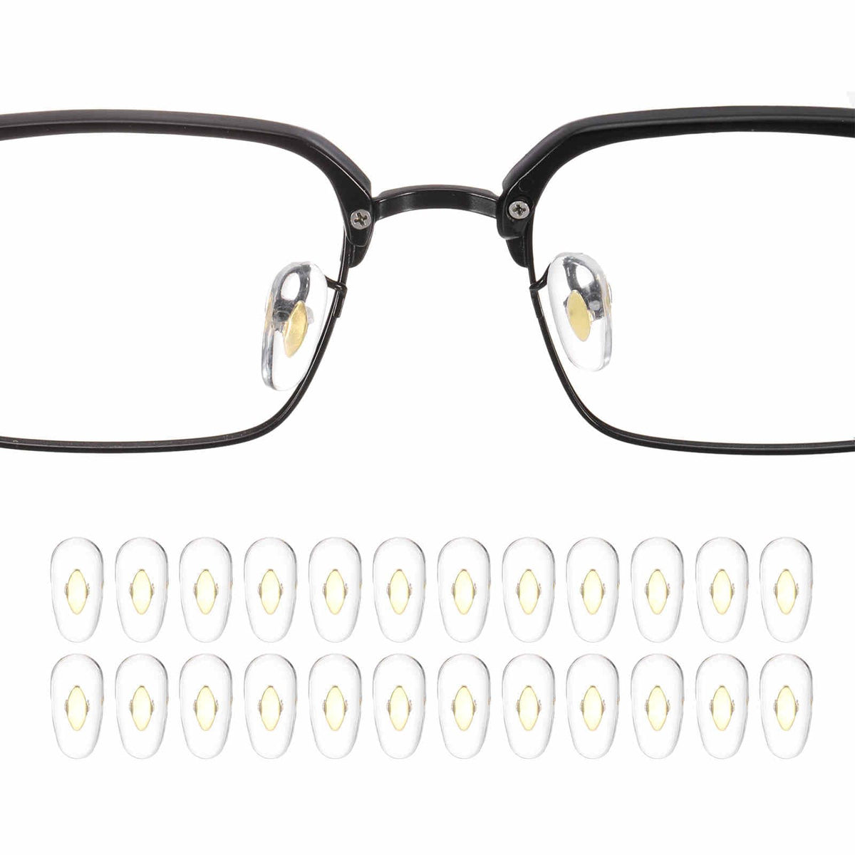HARFINGTON 12 pairs PVC nose pads for glasses - close-up view