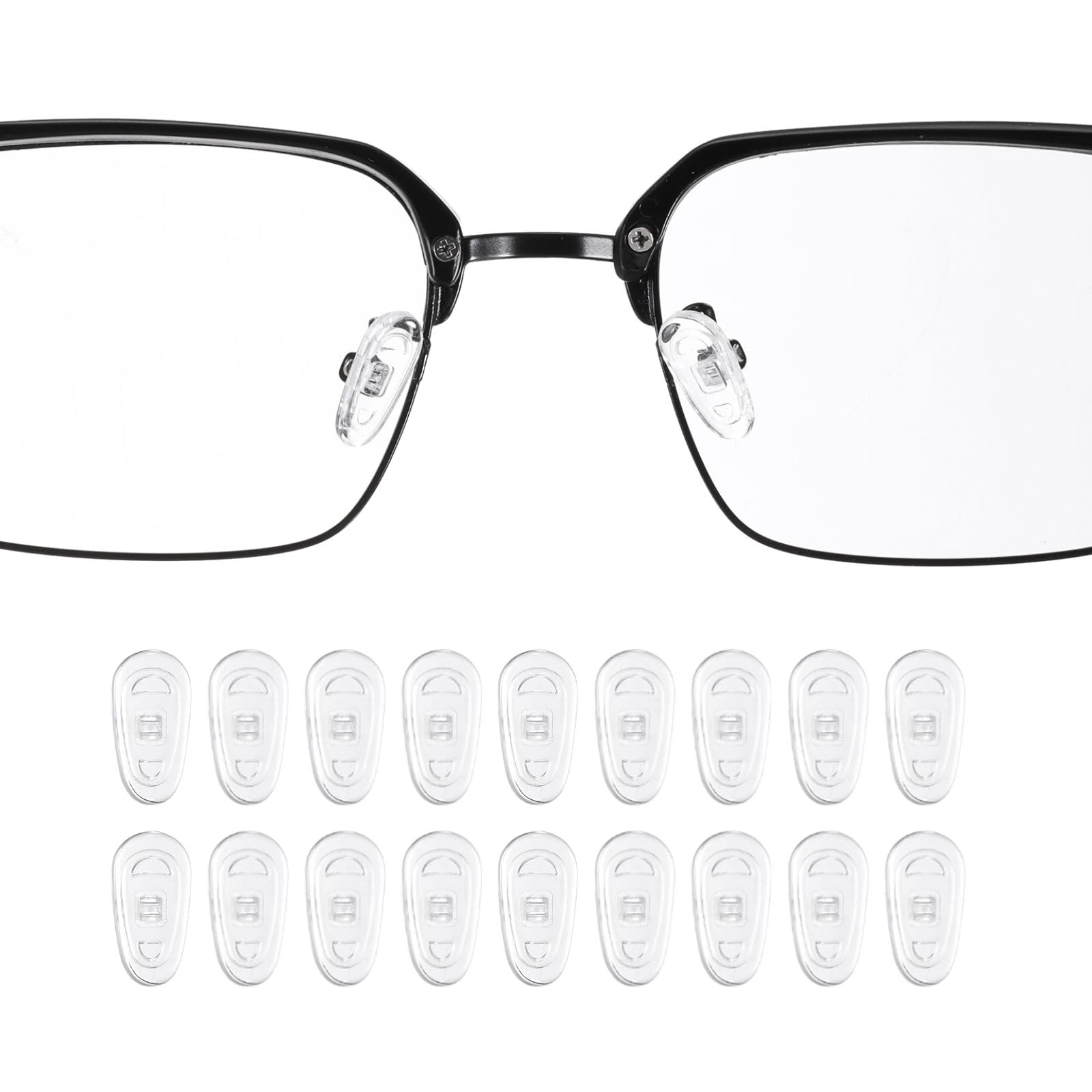 HARFINGTON 14mm silicone nose pads for plastic frame glasses – front view