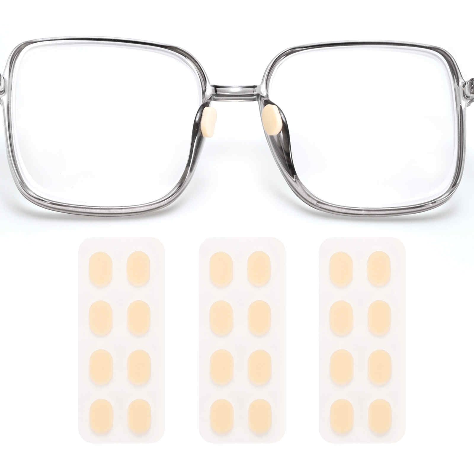 HARFINGTON three pairs of oval soft foam nose pads for glasses