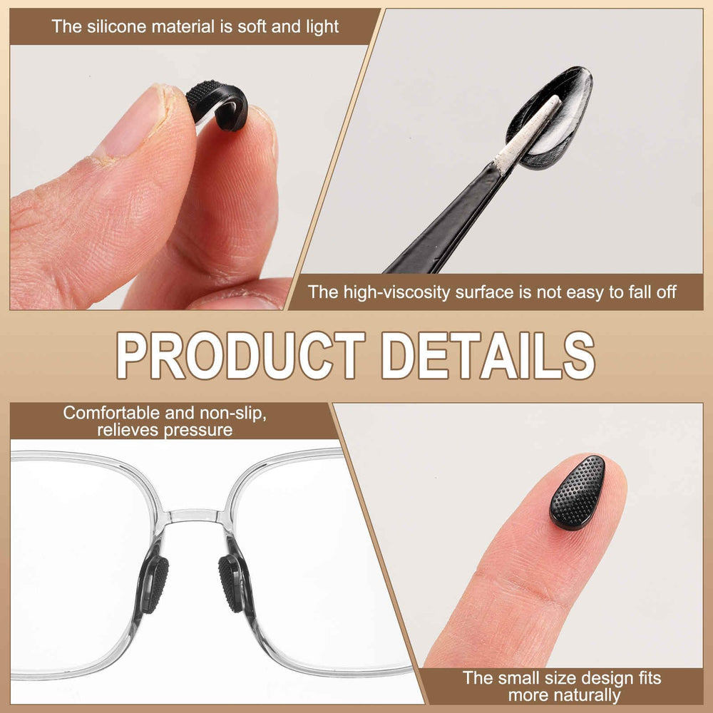 Soft silicone nose pads for plastic frames, HARFINGTON
