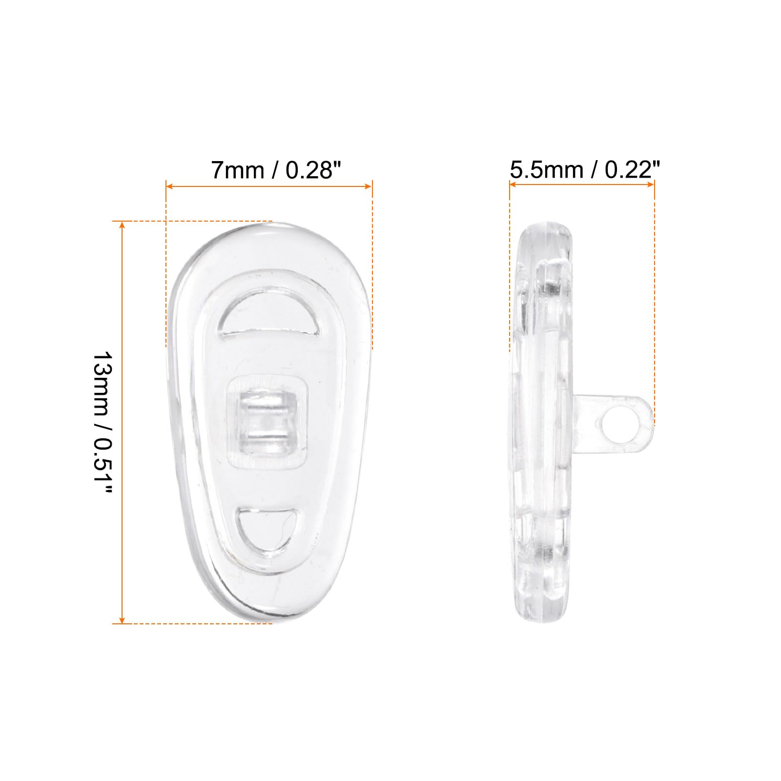 Close-up of HARFINGTON silicone nose pads with screw-in design