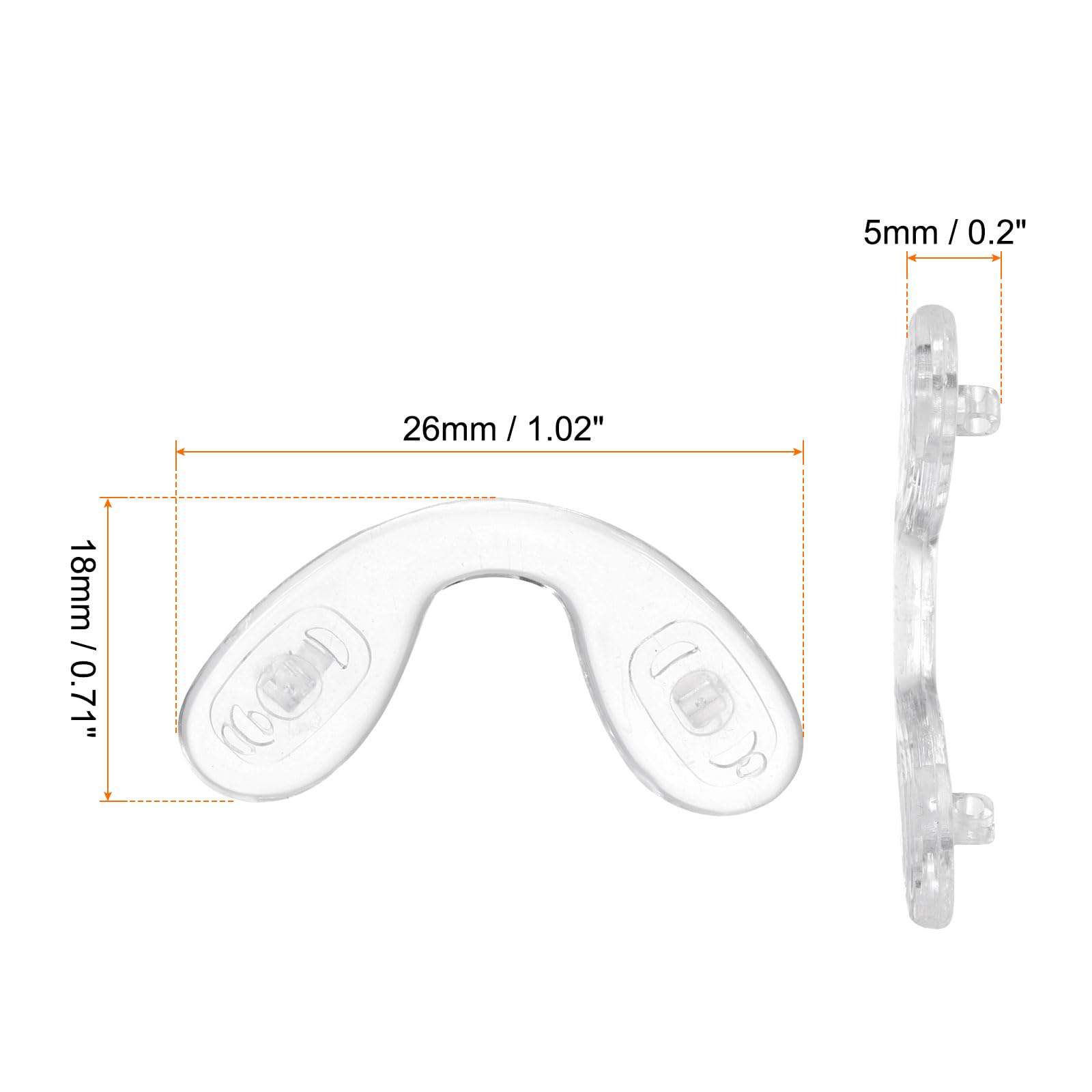 Close-up of screw-in nose pad design for secure fit on glasses