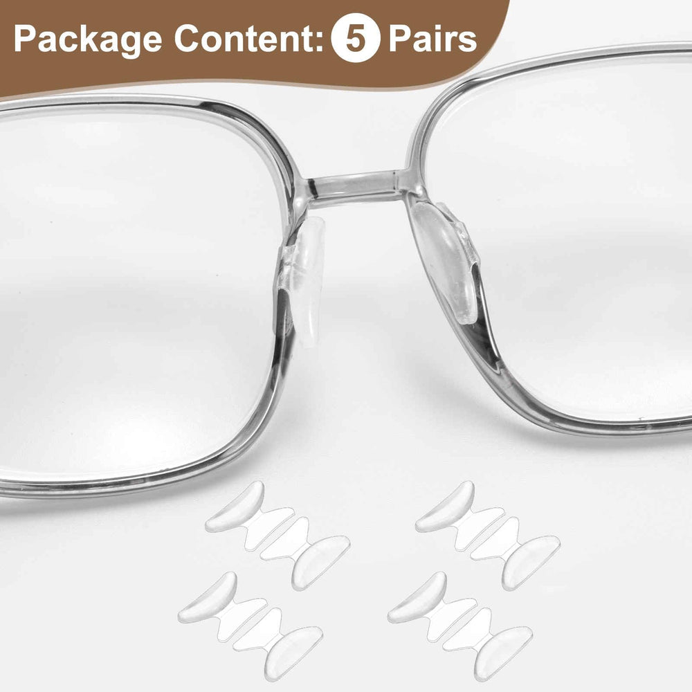 Anti-slip nose pads attached to glasses frame