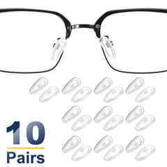 Nose pads clipped into glasses with snap-in attachment