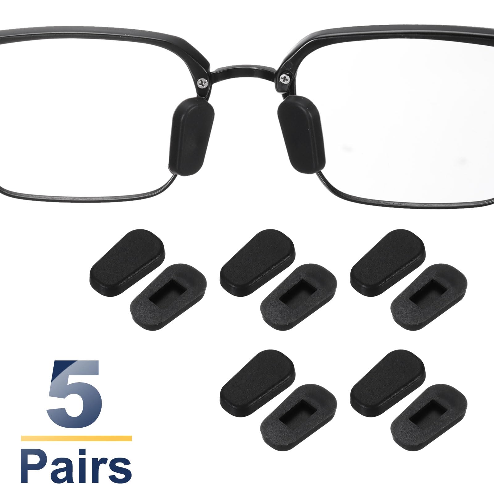 Snap-in nose pads securely attached to a frame