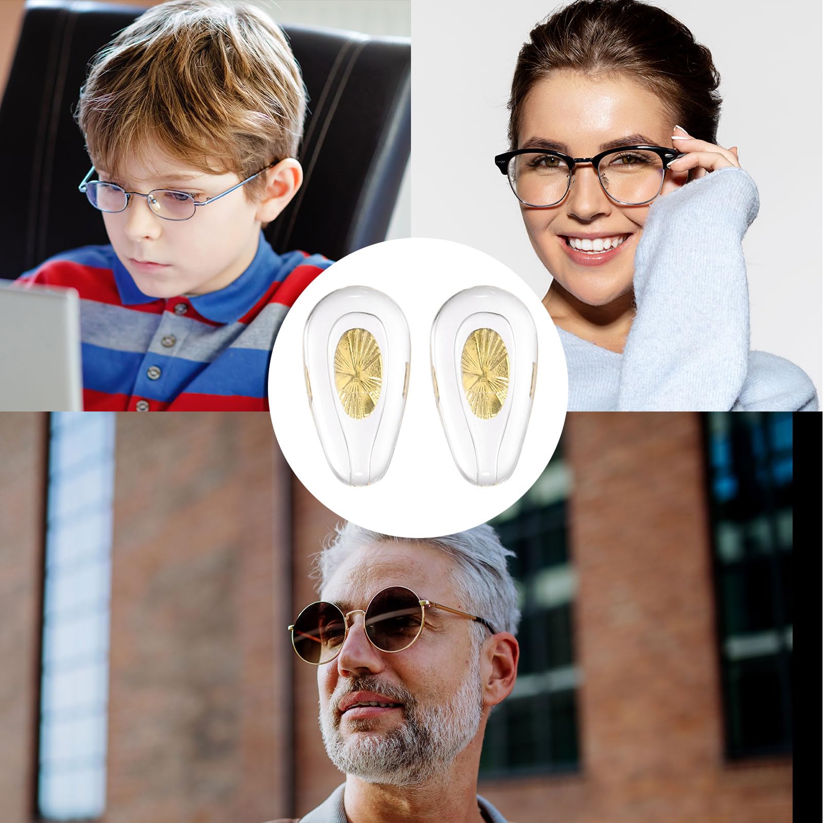 Gold finish HARFINGTON nose pads for glasses and sunglasses, image 7