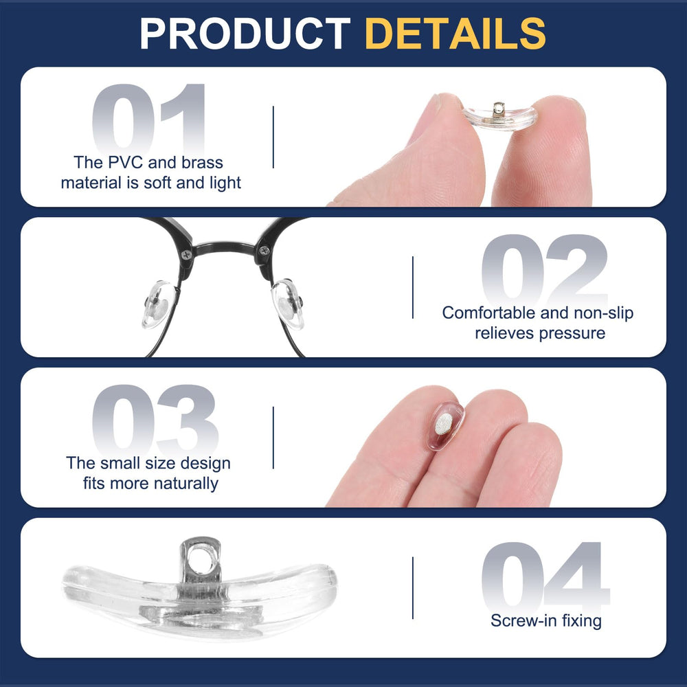 Nose pads compatible with plastic frames and sunglasses