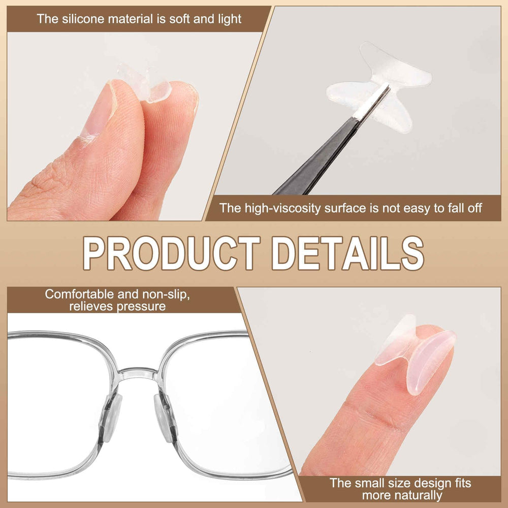 Nose pads compatible with plastic and full-frame glasses