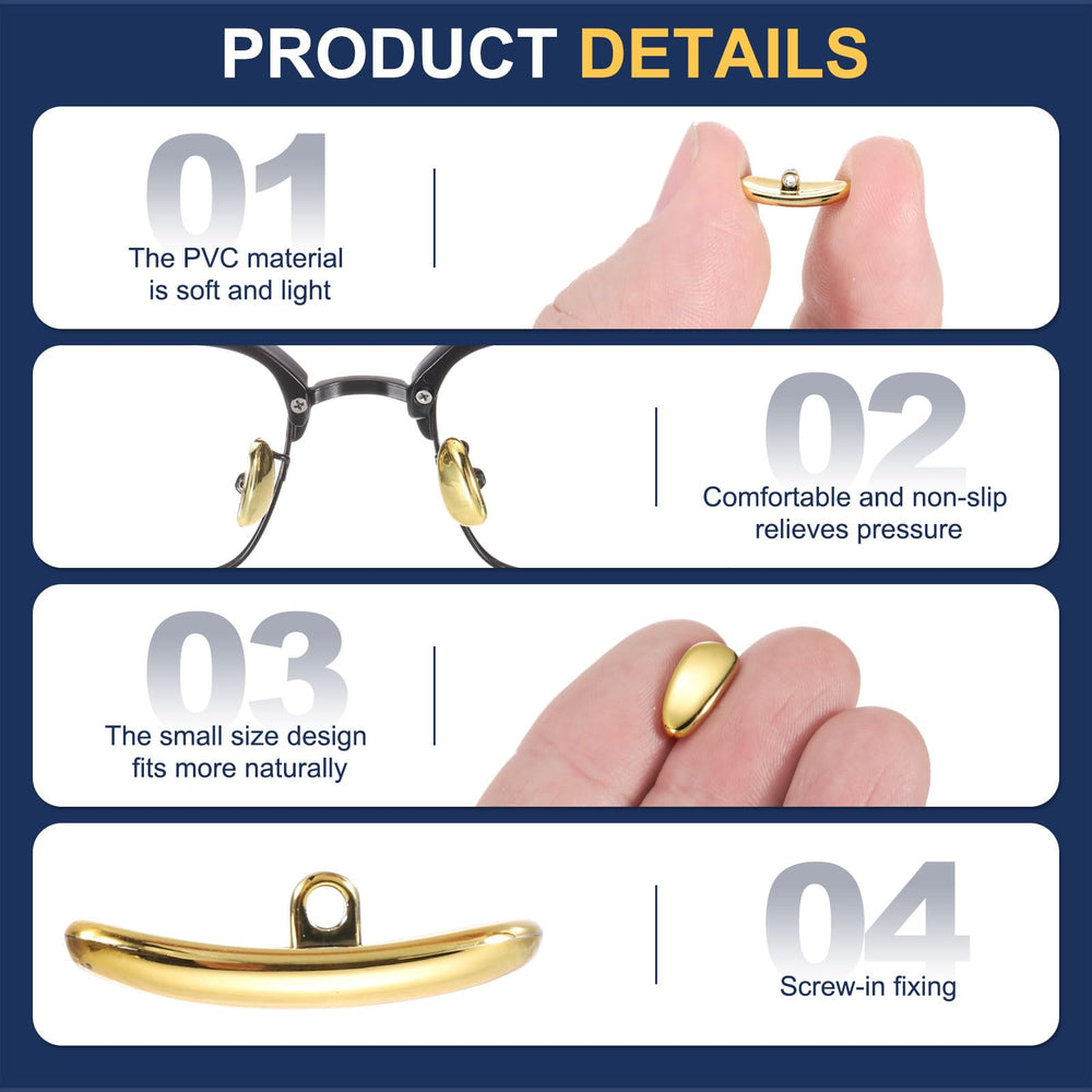 Glasses nose pads showing secure connection to frame