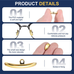 Glasses nose pads showing secure connection to frame