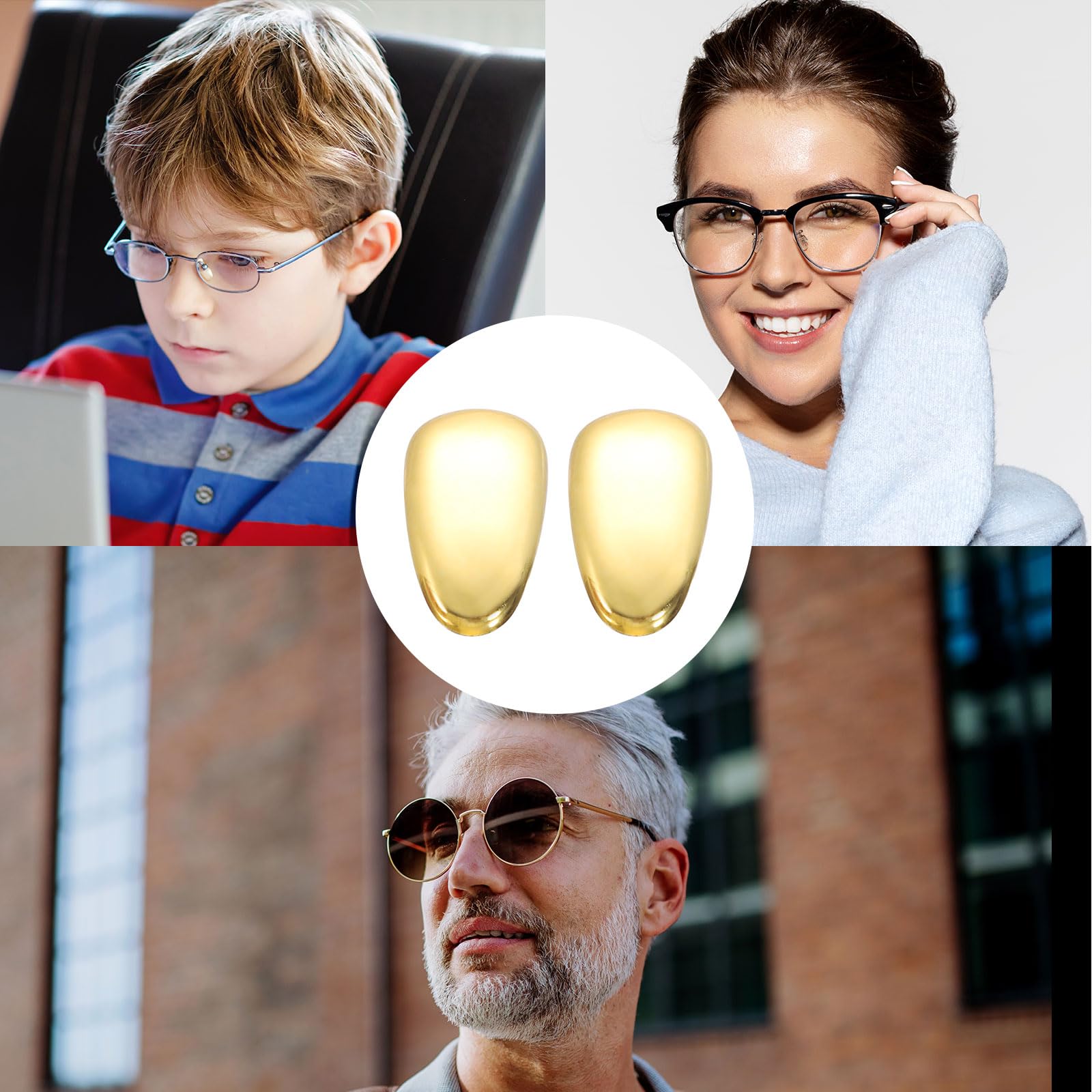 Pair of HARFINGTON nose pads installed on glasses