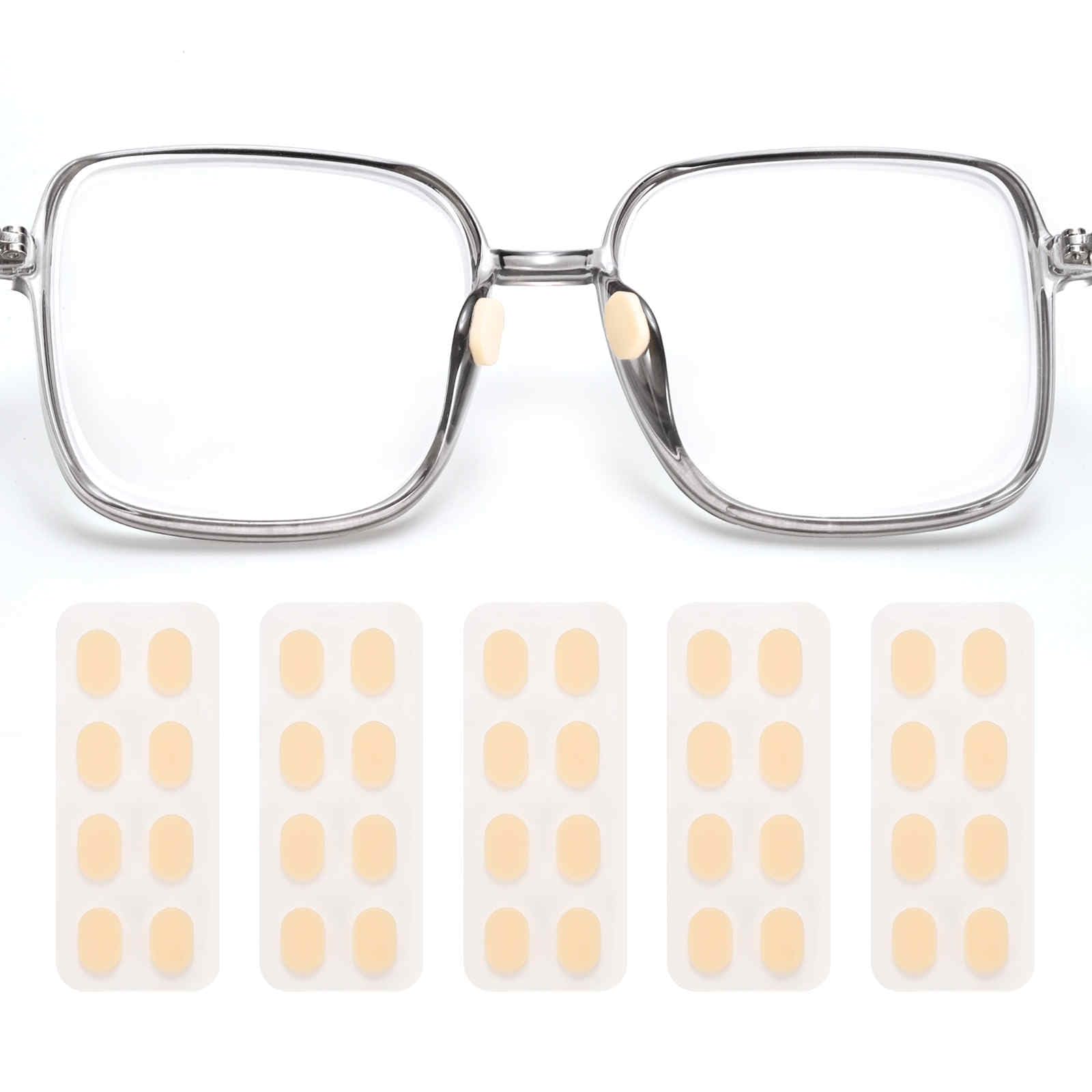 HARFINGTON foam nose pads for glasses – 5 pairs, skin color