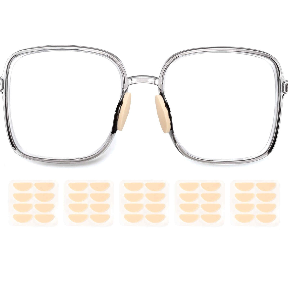 Harfington foam nose pads, 5 pairs, anti-slip, D-shaped, skin color for glasses