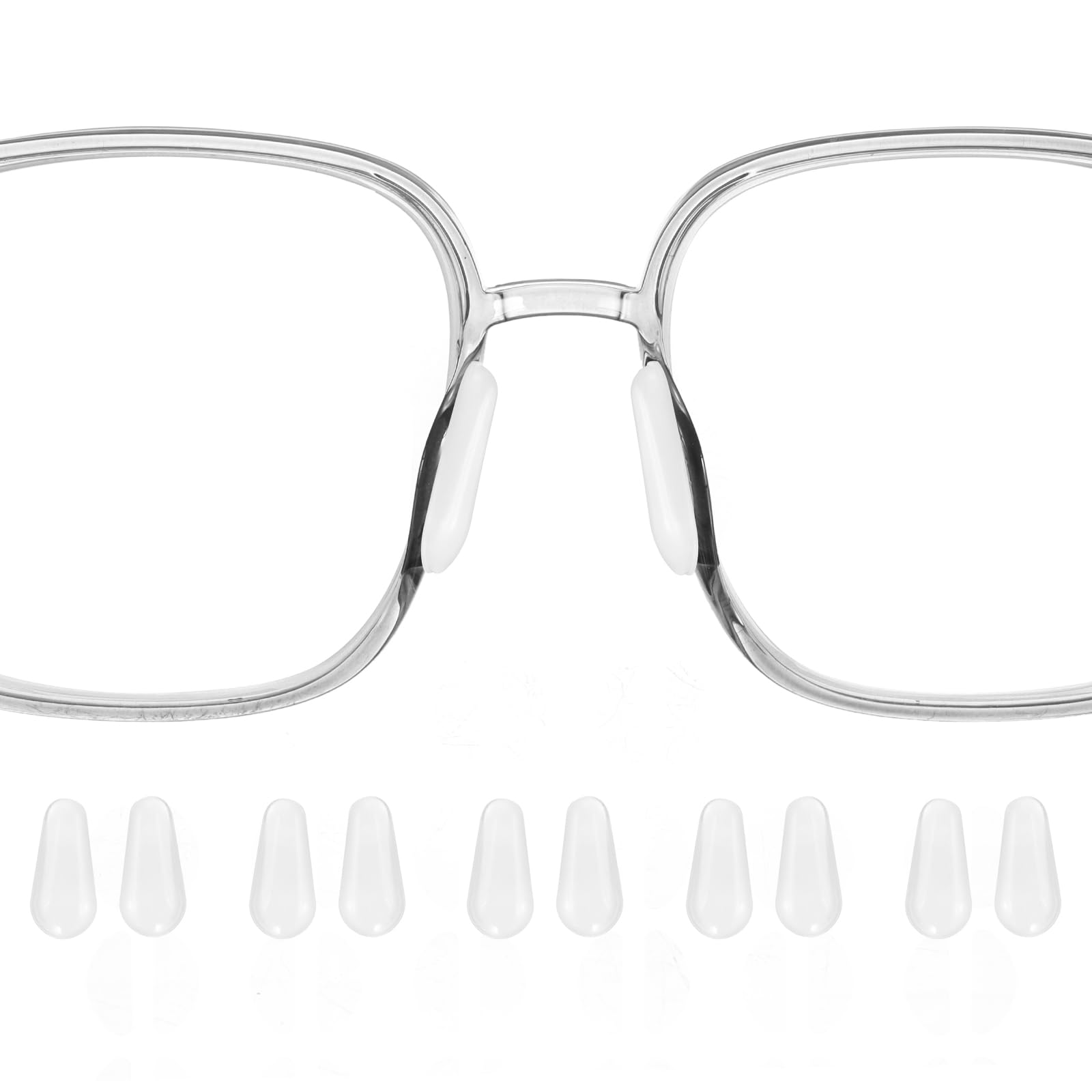 HARFINGTON 5 pairs silicone eyeglass nose pads – teardrop shape, 2.5mm thickness