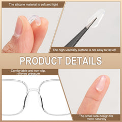 Adhesive-backed silicone nose pads on a frame