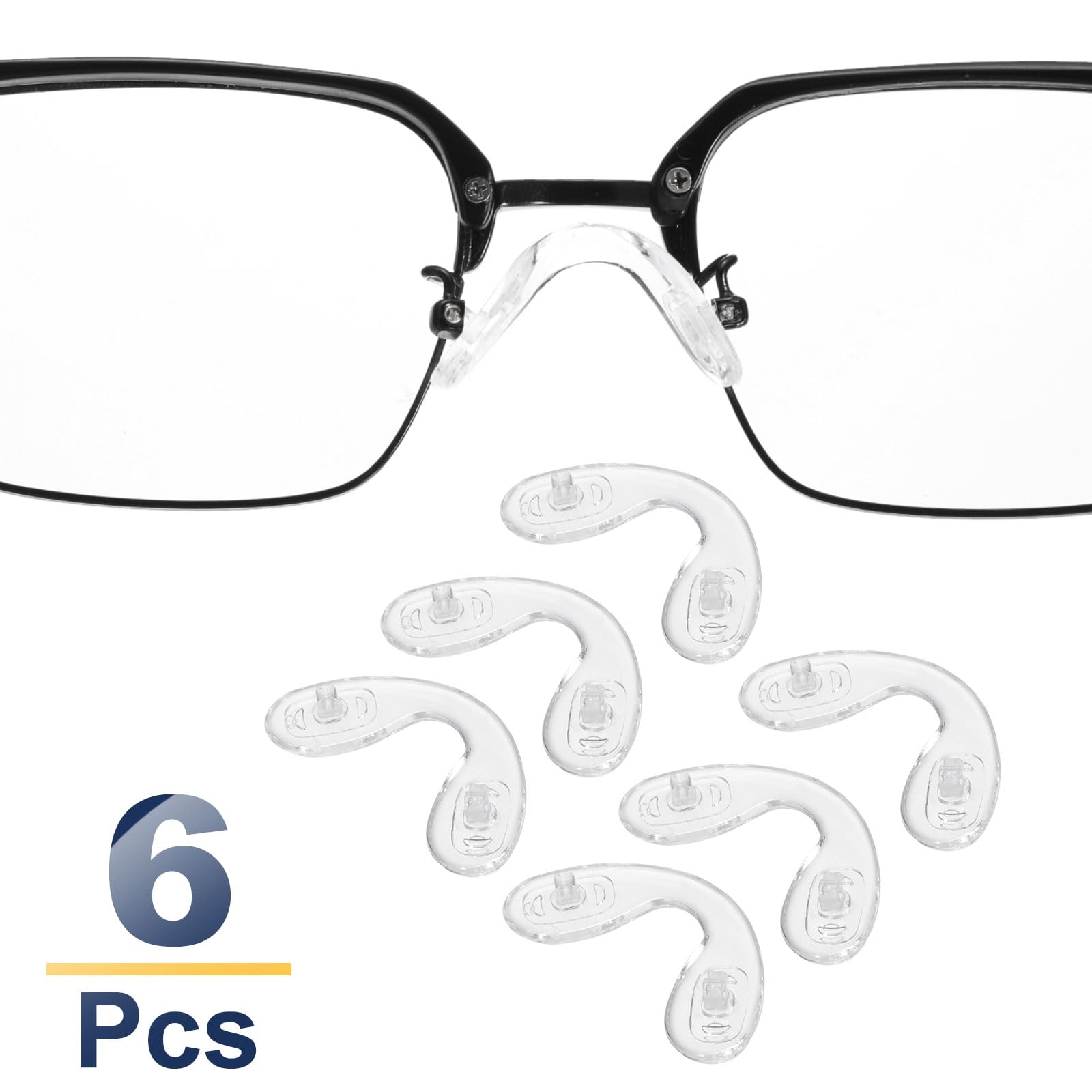 Screw-in nose pad design for secure fit on glasses