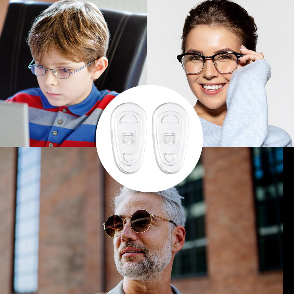 Unpacked HARFINGTON 10 pairs silicone eyeglass nose pads on table