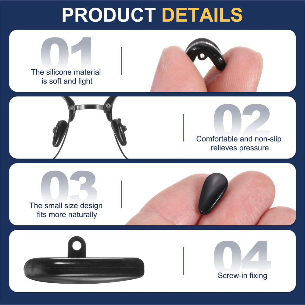 Nose pads compatible with full-frame glasses and plastic frames