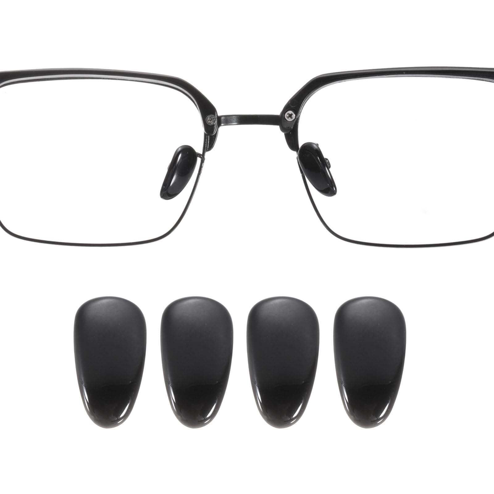 HARFINGTON 2 pairs nose pads in black, 4mm thickness