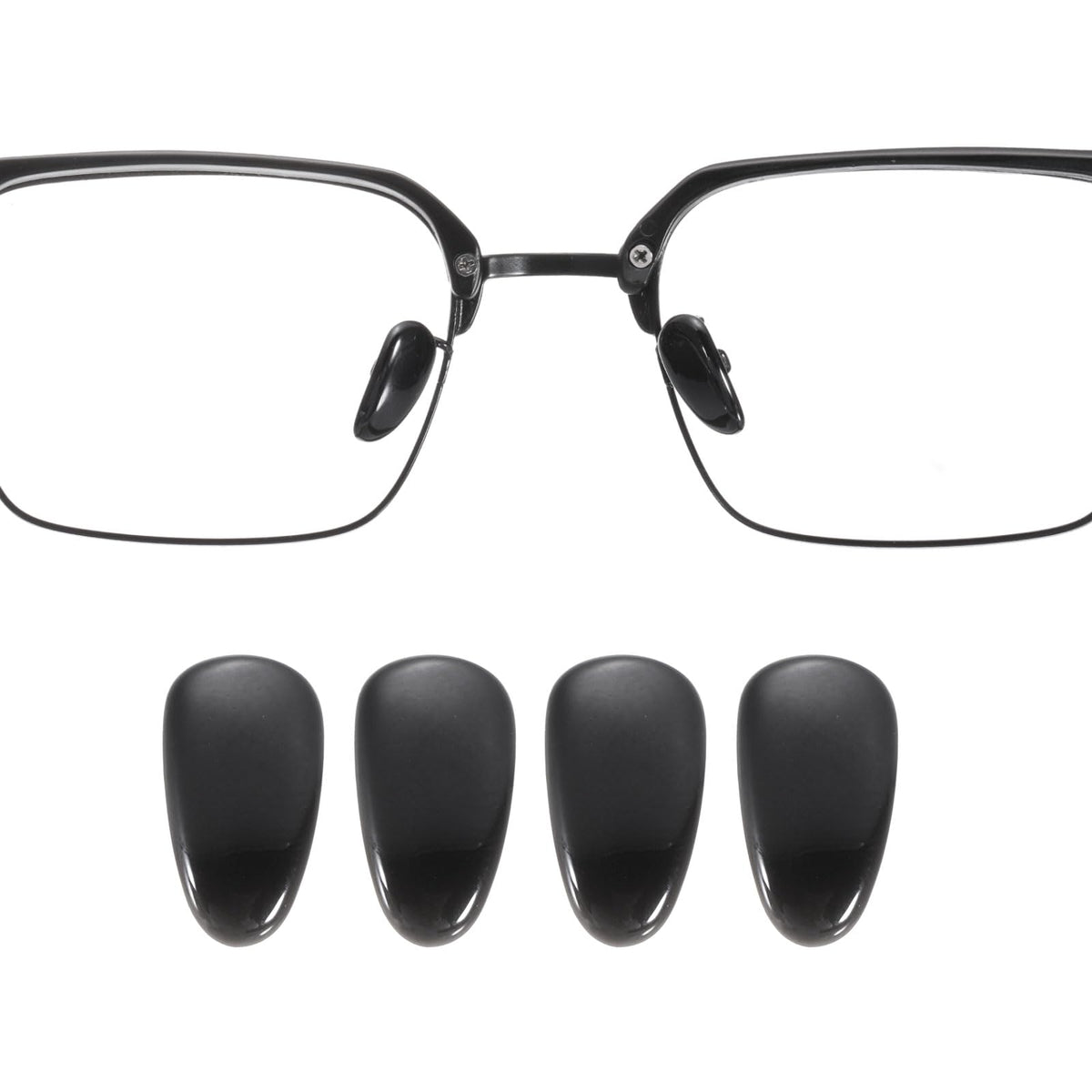 HARFINGTON 2 pairs nose pads in black, 4mm thickness