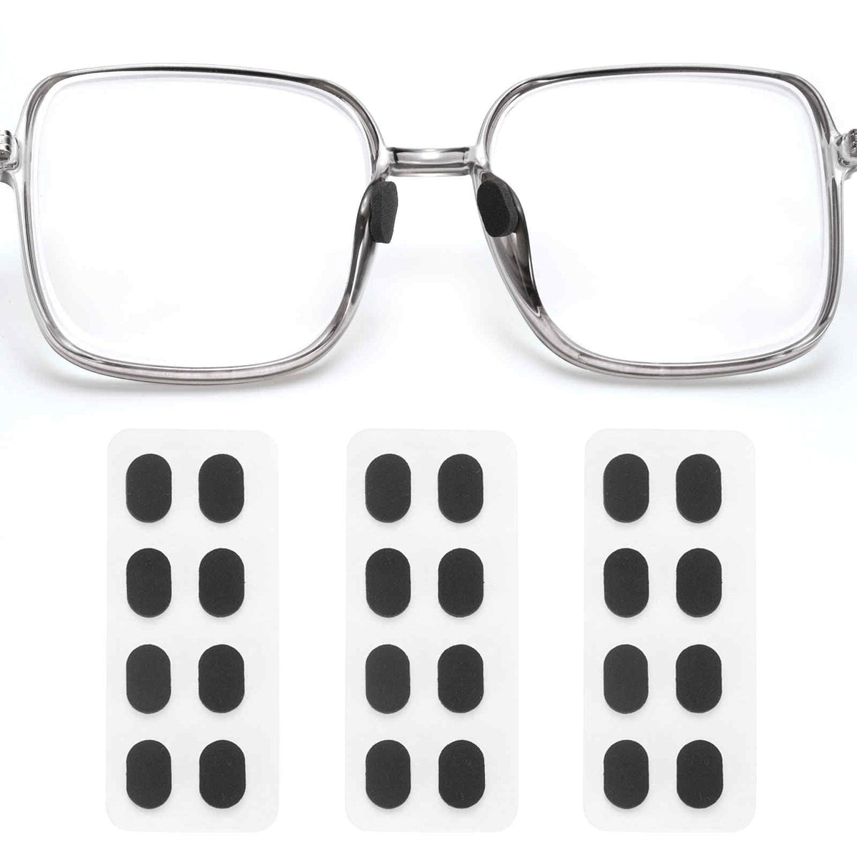 HARFINGTON soft foam nose pads—oval 9x6x1mm for plastic frames (3 pairs)