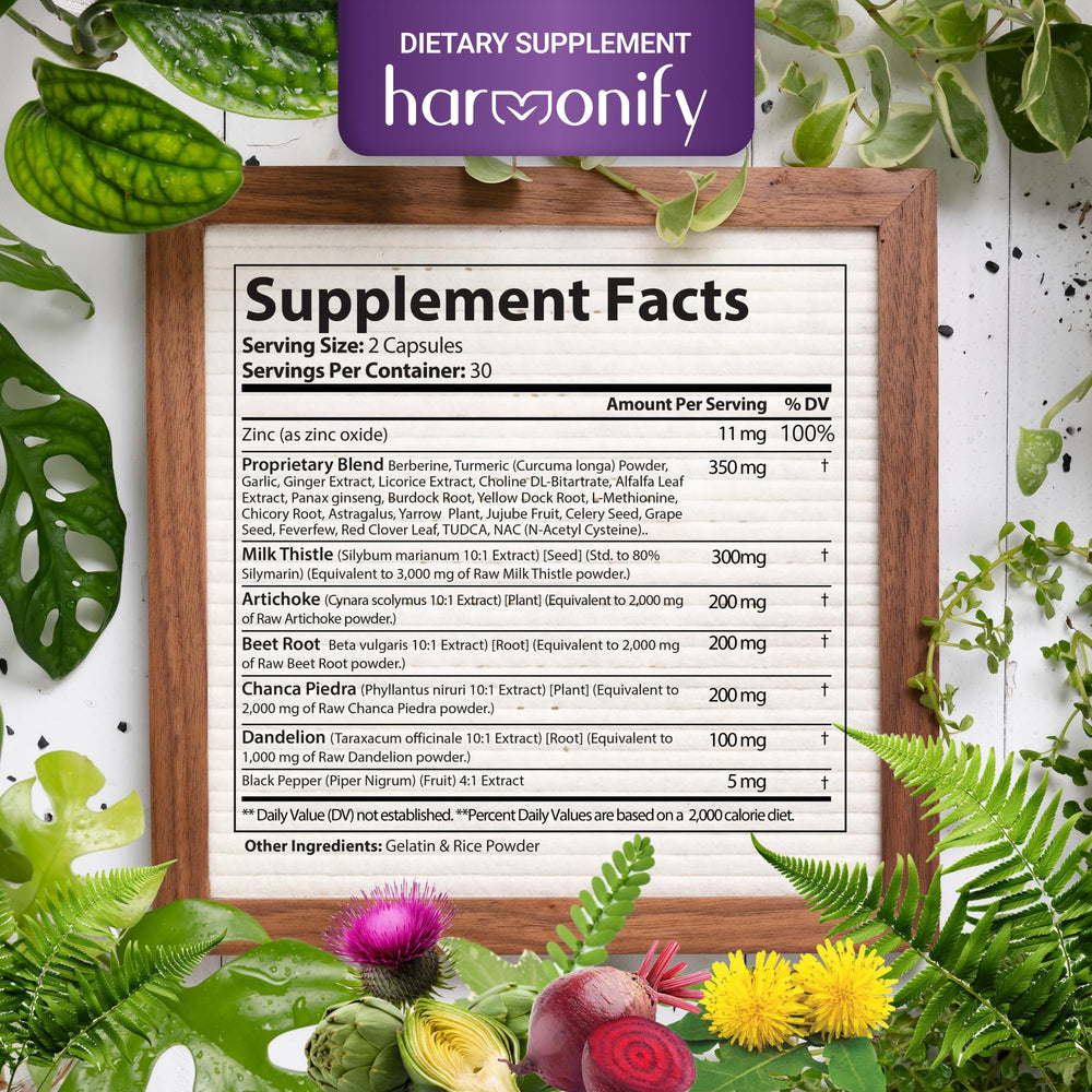 HARMONIFY 30-day liver detox supplement bottle