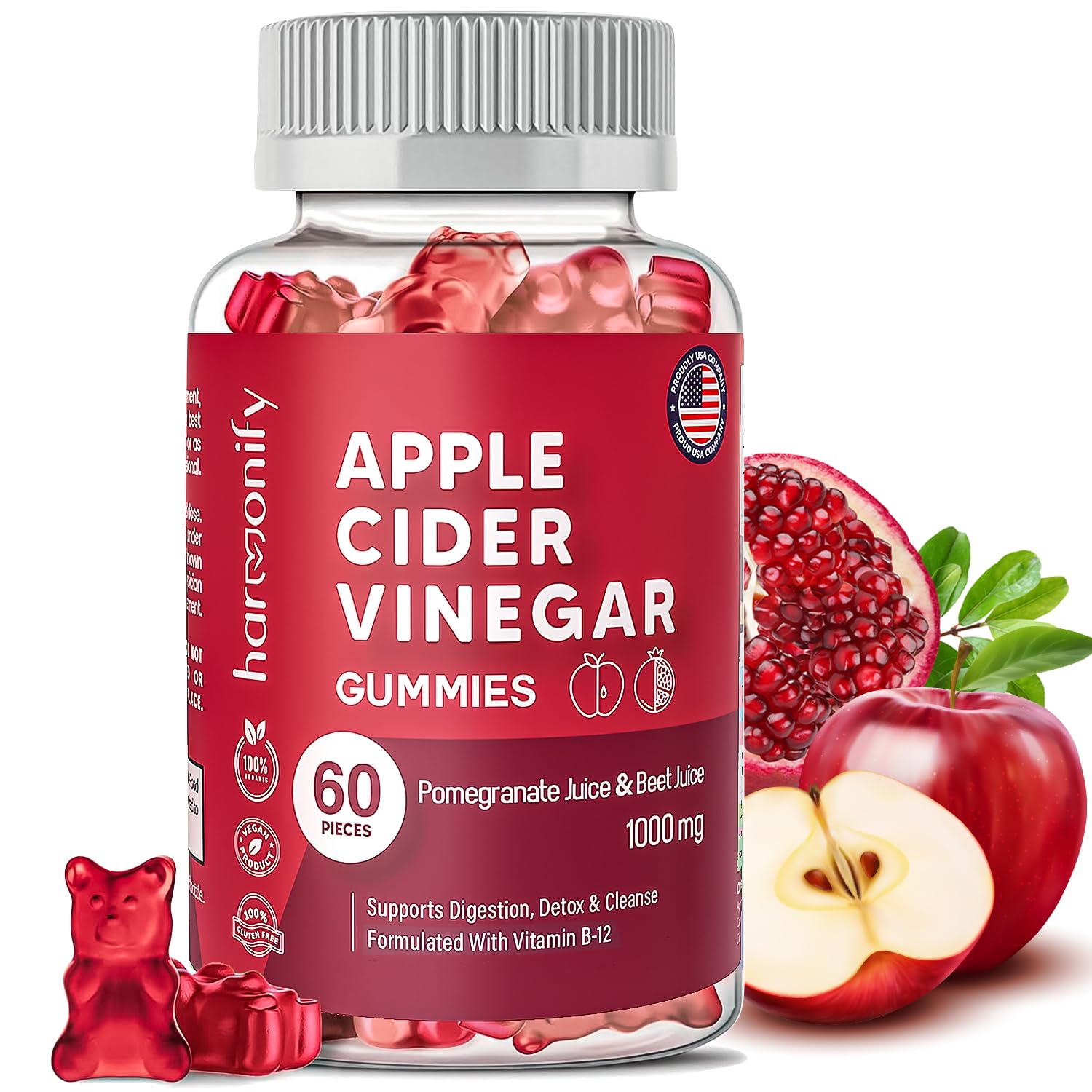 HARMONIFY ACV Gummies with Apple Cider Vinegar and pomegranate beet juice