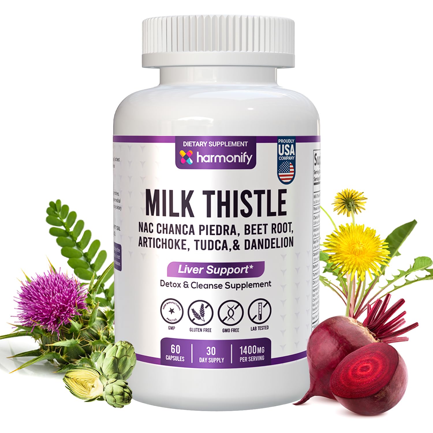 HARMONIFY Milk Thistle and Berberine Liver Detox bottle