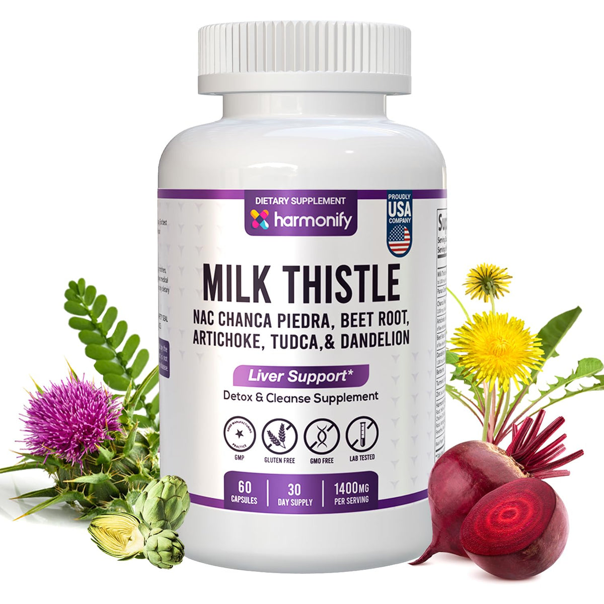 HARMONIFY Milk Thistle and Berberine Liver Detox bottle