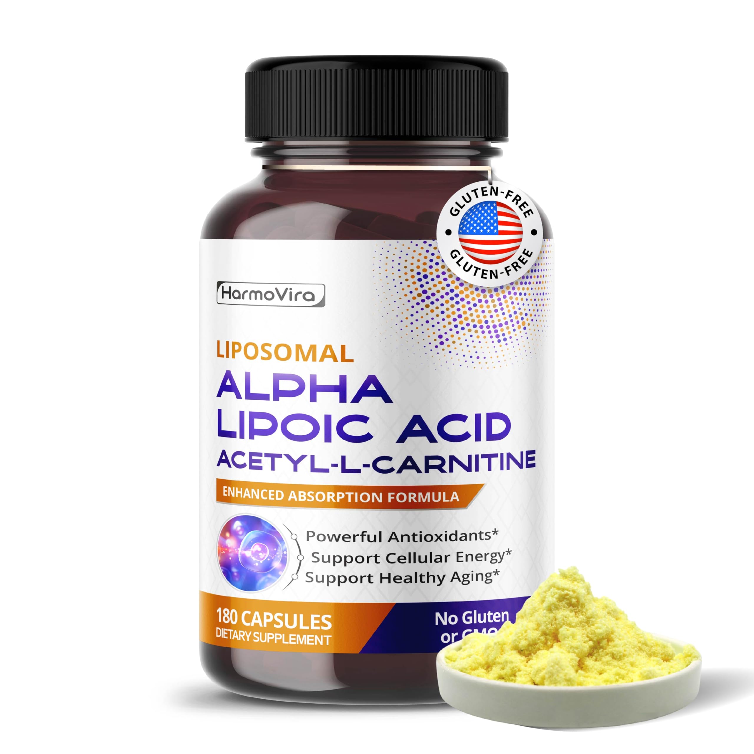 HarmoVira Alpha Lipoic Acid and Acetyl-L-Carnitine 600mg 180 capsules