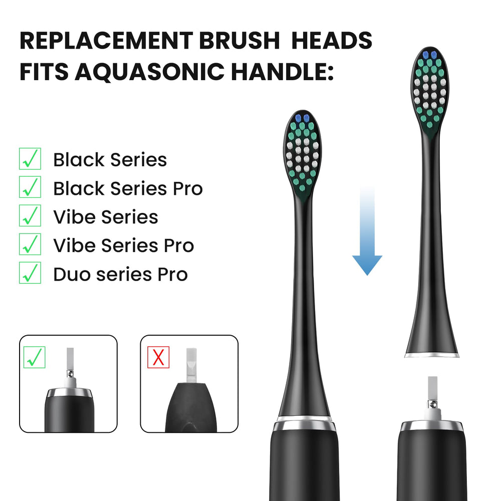 Harobey replacement heads for AquaSonic Vibe Series - curved bristles close-up