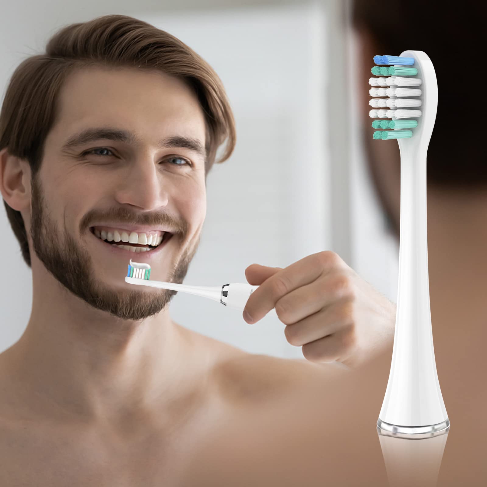 Harobey 10-pack toothbrush head set – front view