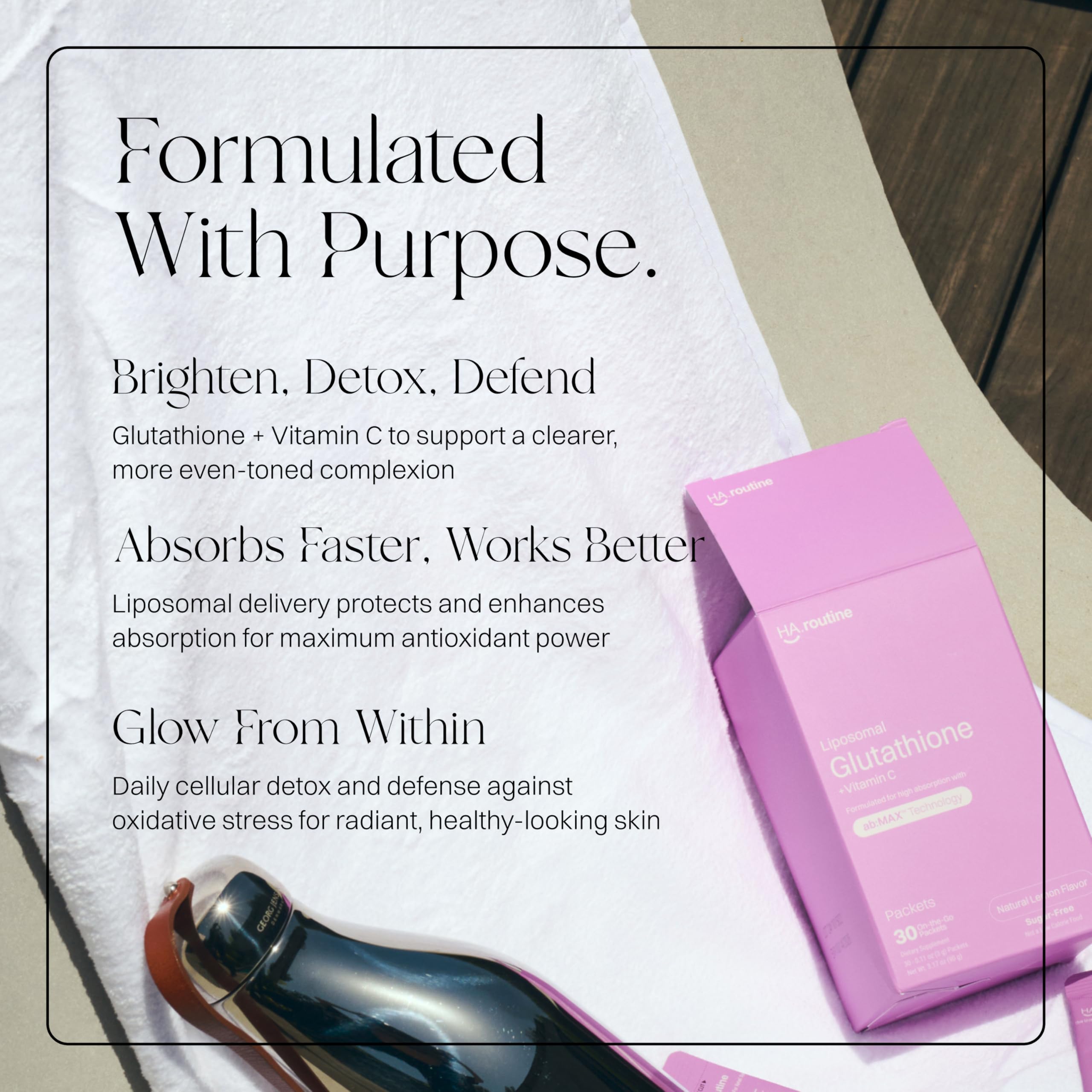 30 lemon-flavored Glutathione packets displayed