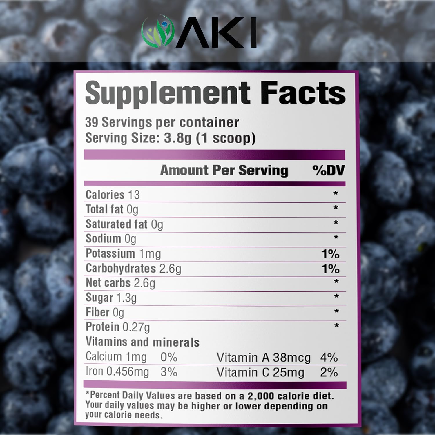 Dried haskap berries used to make the extract