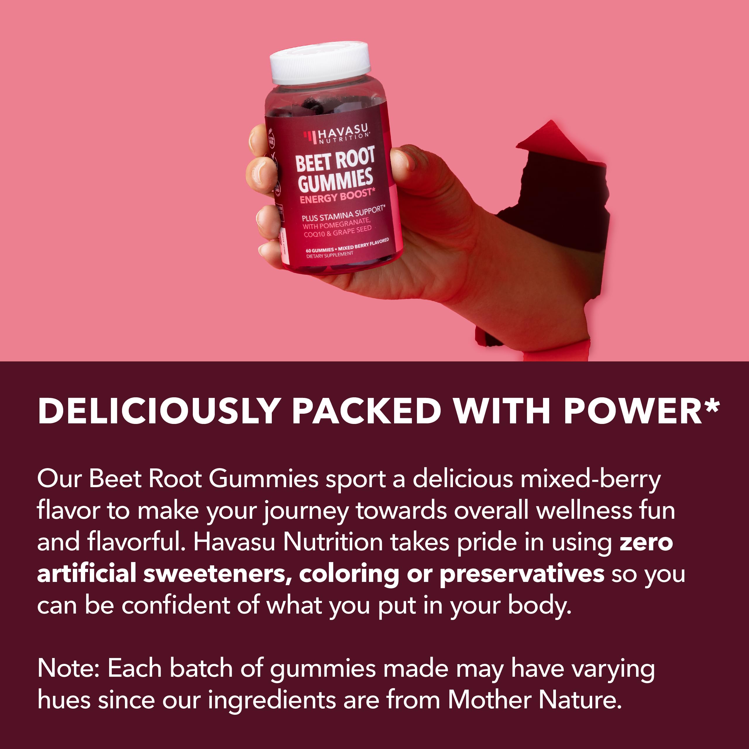 HAVASU NUTRITION Beet Root Gummies post-workout recovery-focused lifestyle image
