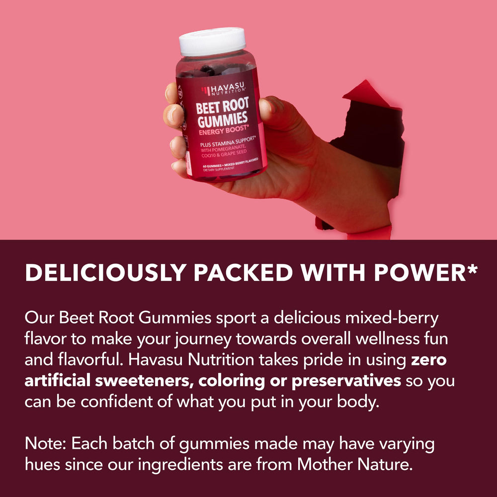 HAVASU NUTRITION Beet Root Gummies post-workout recovery-focused lifestyle image