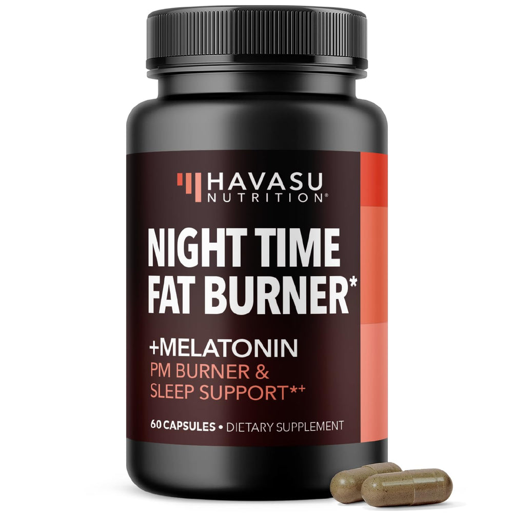 HAVASU NUTRITION Night-Time Fat Burner bottle for easy nightly appetite support.